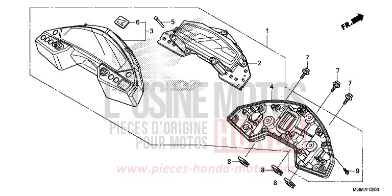 COMPTEUR de Hornet ABS MAT PEARL COOL WHITE (NHB44) de 2013